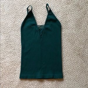 Free People Dark Green Tank Top Size Xs